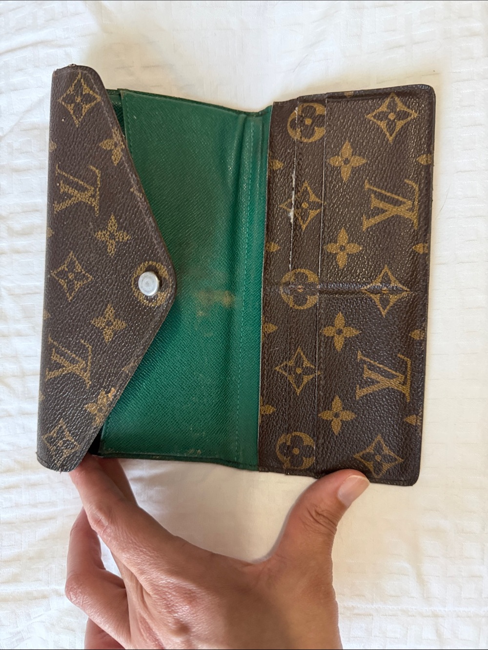 Louis Vuitton Monogram Key & Card Holder in Brown with Green Lining